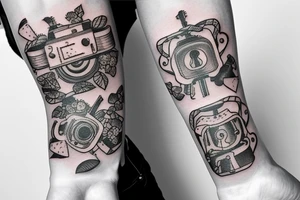 Arm band with Lock and key tattoo idea