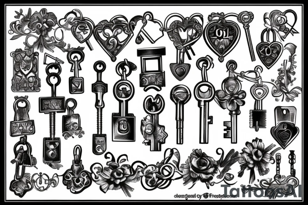 Lock and Key tattoo idea