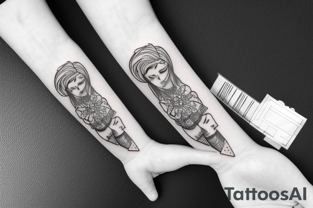 Arm band with keys tattoo idea