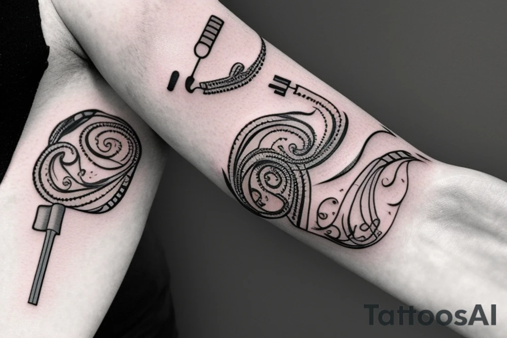Arm band with keys tattoo idea
