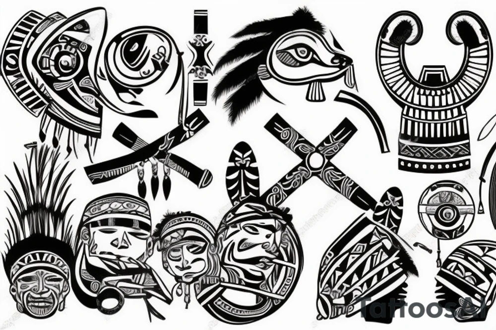 Tribal band with cross tattoo idea