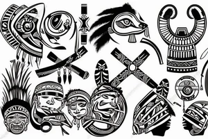 Tribal band with cross tattoo idea