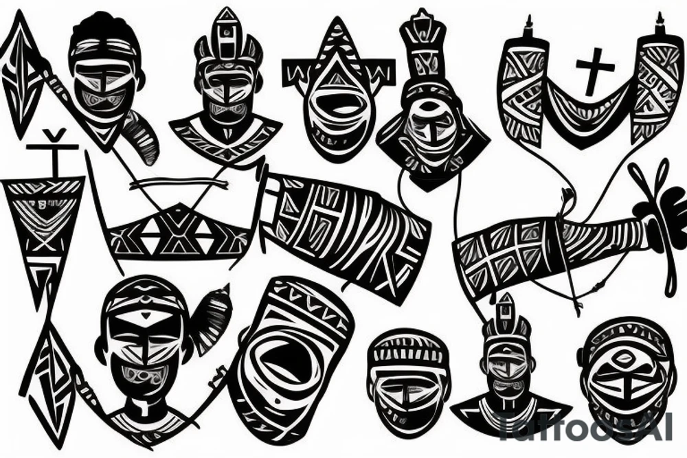 Tribal band with cross tattoo idea