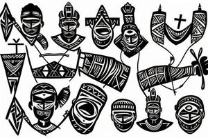 Tribal band with cross tattoo idea