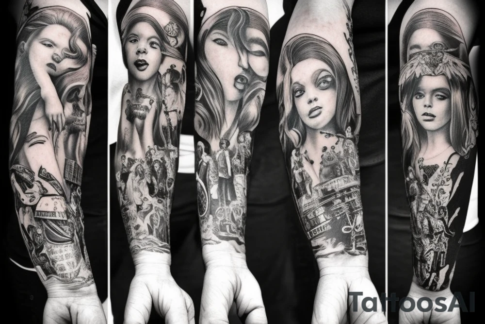 Arm sleeve Christian tattoo idea