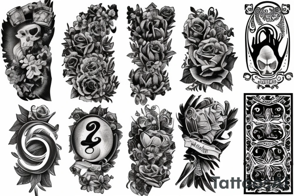 Arm sleeve Christian tattoo idea