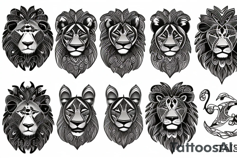 Lion talisman tattoo idea