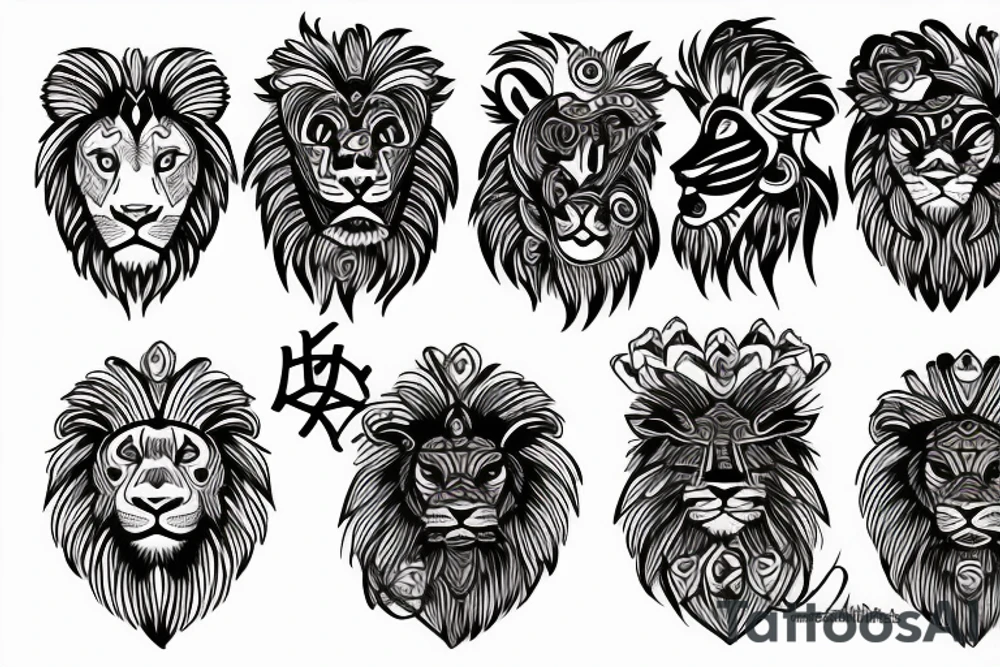 Lion talisman tattoo idea