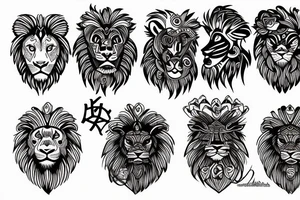 Lion talisman tattoo idea
