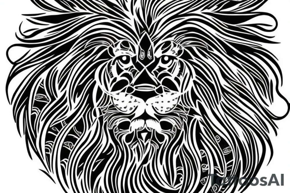 realistic Lion mandala around it tattoo idea
