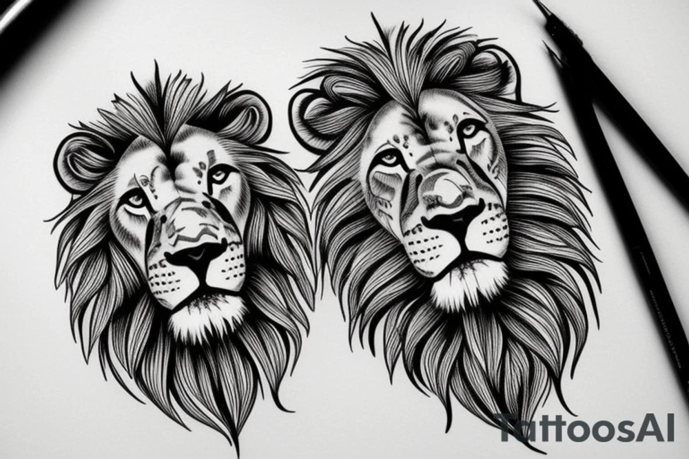 realistic Lion tattoo idea