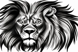 realistic Lion eating tattoo idea