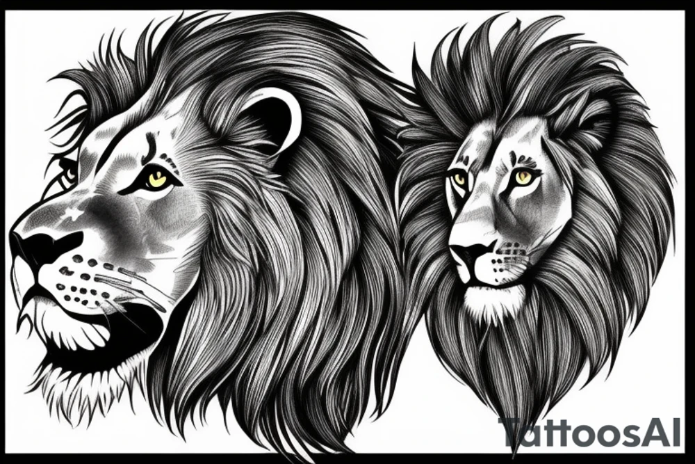 realistic Lion eating tattoo idea
