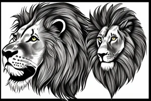 realistic Lion eating tattoo idea