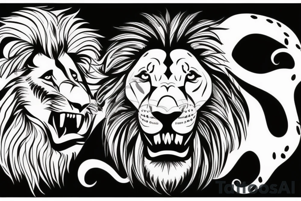 Lion with blood in its mouth tattoo idea