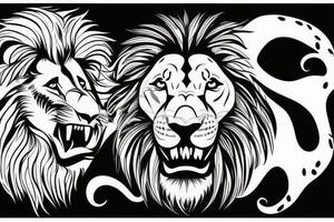 Lion with blood in its mouth tattoo idea