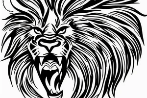 Lion with blood in its mouth tattoo idea