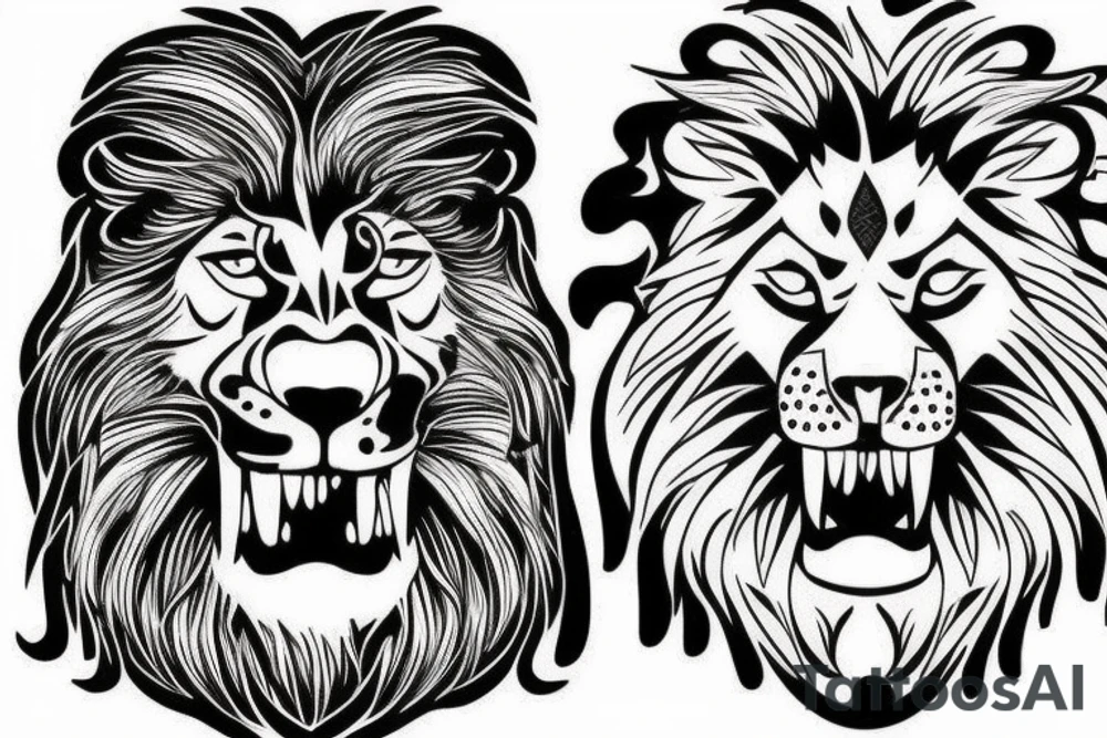 Lion with blood in its mouth tattoo idea