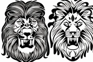 Lion with blood in its mouth tattoo idea