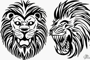 Lion with blood in its mouth tattoo idea
