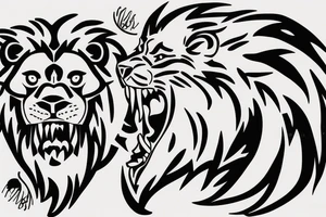 Lion with blood in its mouth tattoo idea