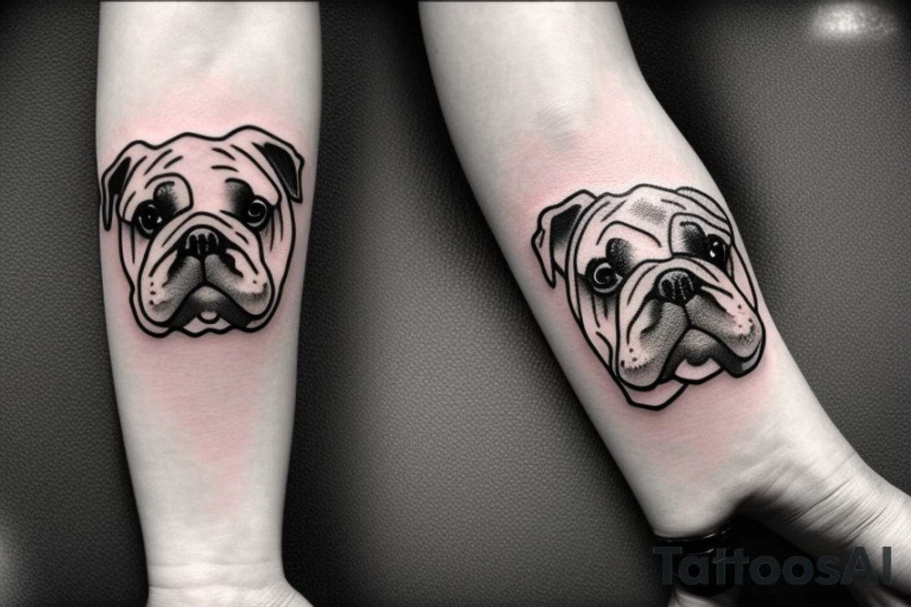 White english bulldog tattoo idea