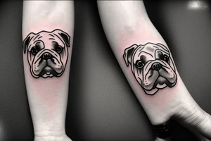 White english bulldog tattoo idea