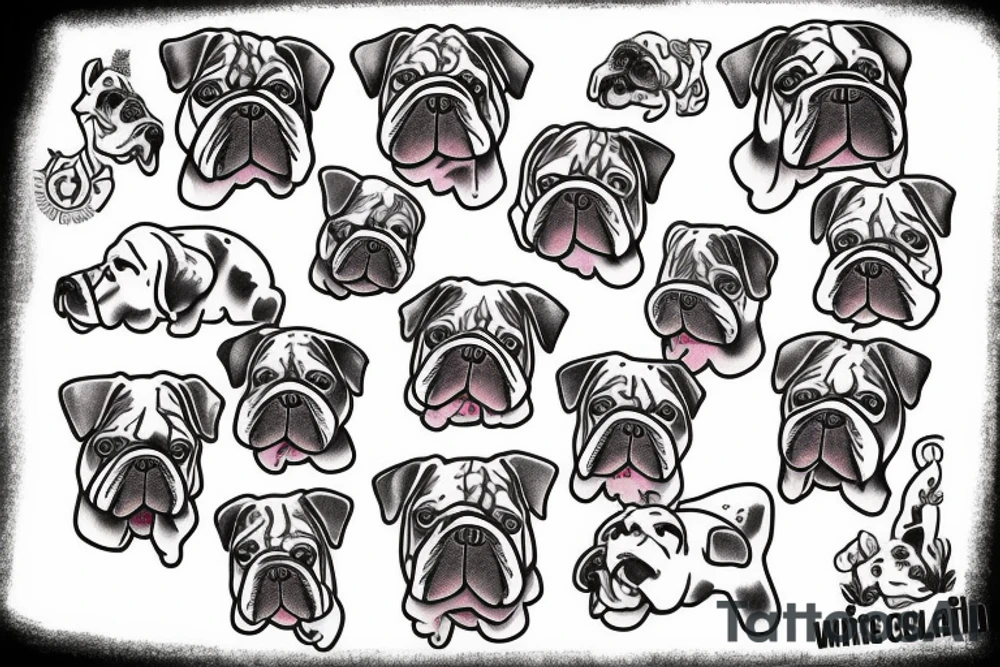White english bulldog tattoo idea