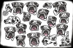 White english bulldog tattoo idea