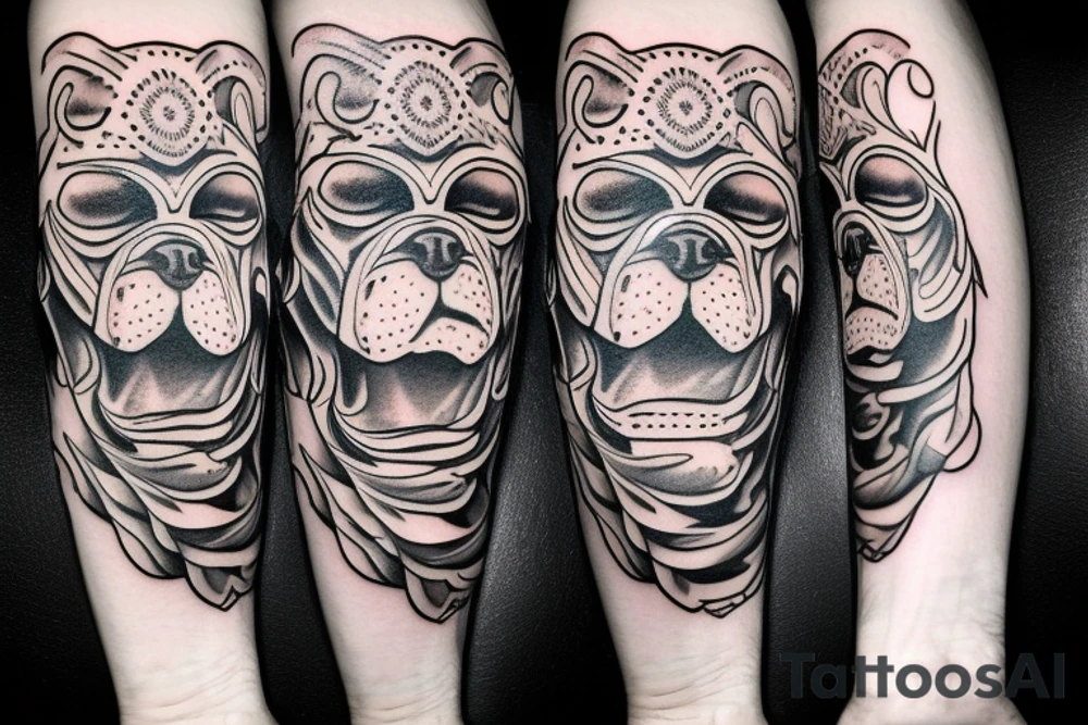 White english bulldog tattoo idea