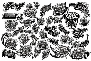 White english bulldog tattoo idea