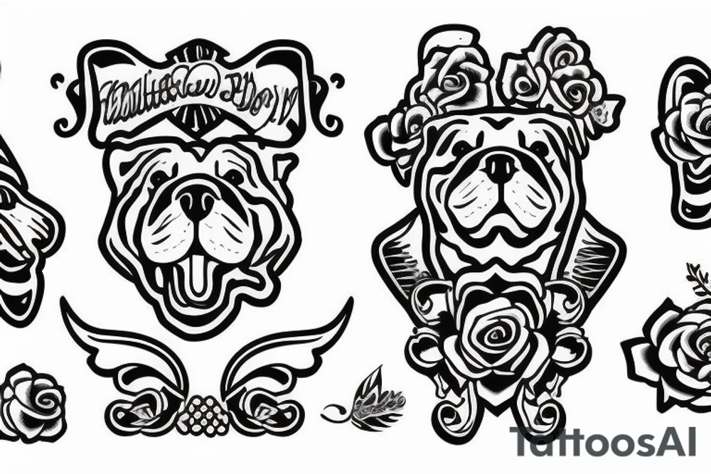 White english bulldog tattoo idea