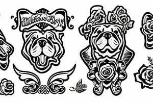 White english bulldog tattoo idea