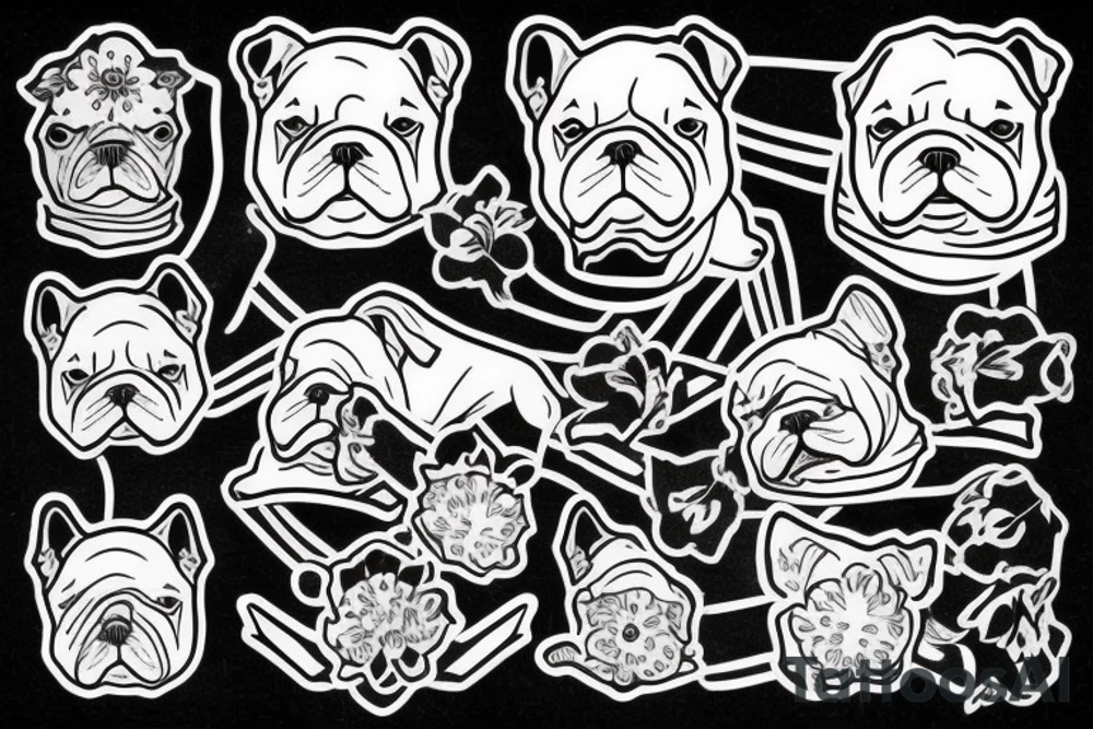 White english bulldog tattoo idea
