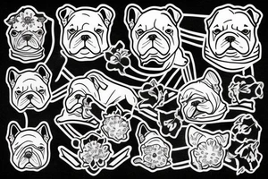 White english bulldog tattoo idea
