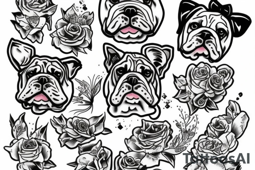White english bulldog tattoo idea