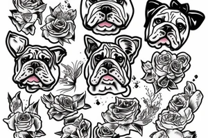 White english bulldog tattoo idea