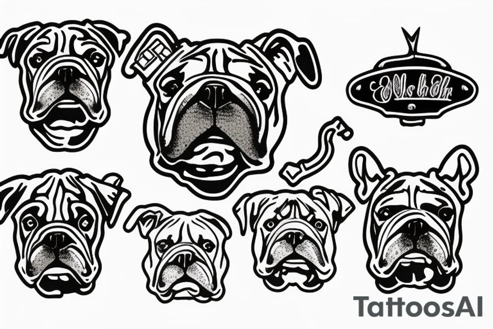 english bulldog tattoo idea