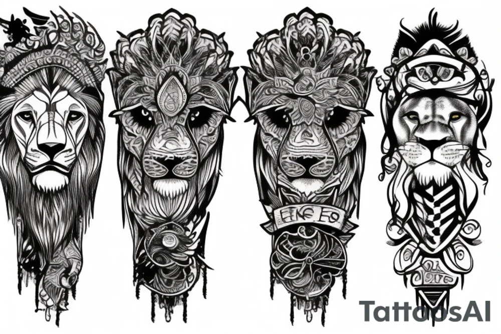 Lion and boat tattoo idea