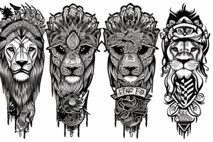 Lion and boat tattoo idea