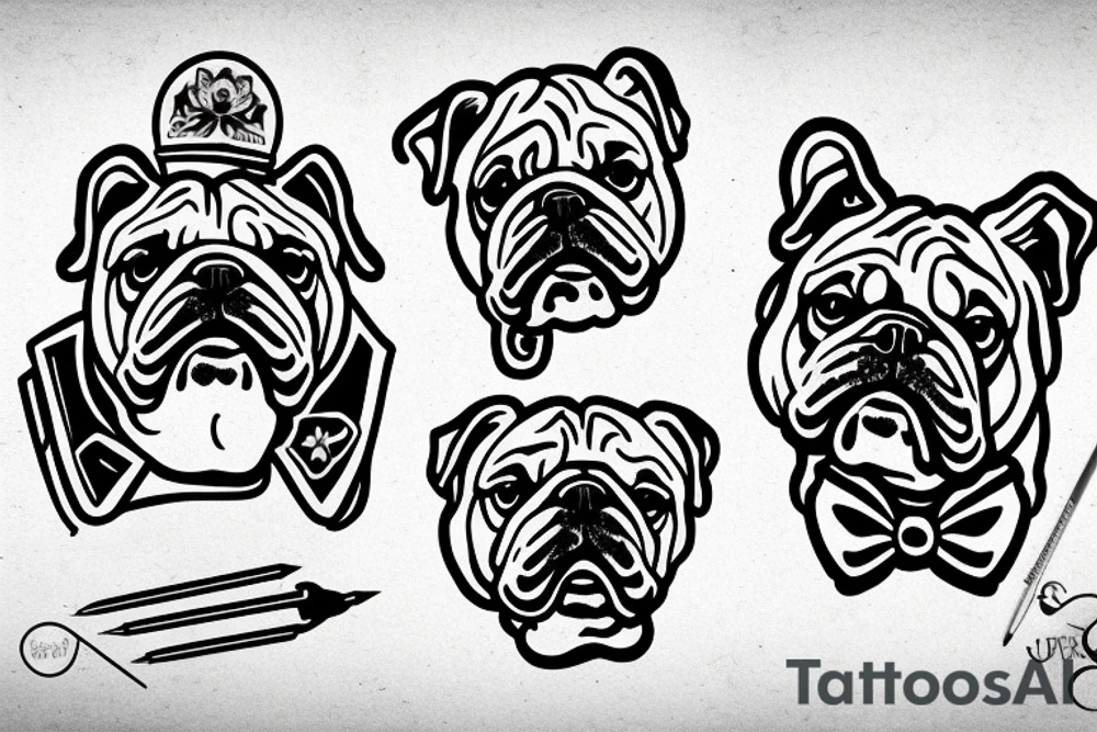 english bulldog tattoo idea