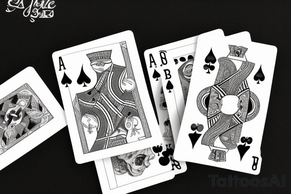 Playing cards with date 4/9/22 tattoo idea