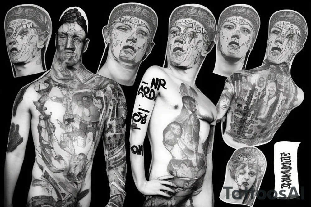 Statue of Caesar 
with graffiti tattoo idea