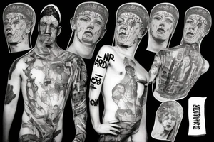 Statue of Caesar 
with graffiti tattoo idea