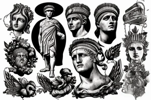 Statue of Caesar 
with graffiti tattoo idea