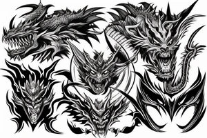 Oni mask dragon back tattoo tattoo idea