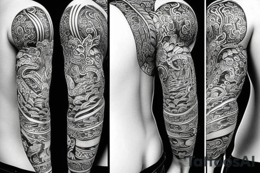 Oni mask covering full back tattoo idea