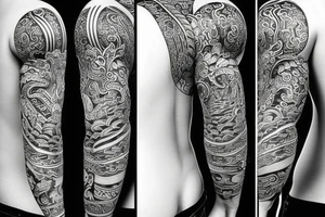 Oni mask covering full back tattoo idea