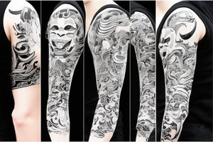 Hannya mask covering full back tattoo idea
