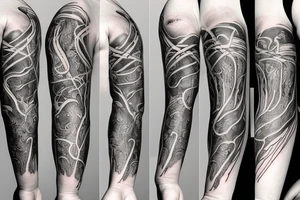 Tatoo for arm, from the shoulder, dotwork style tattoo idea